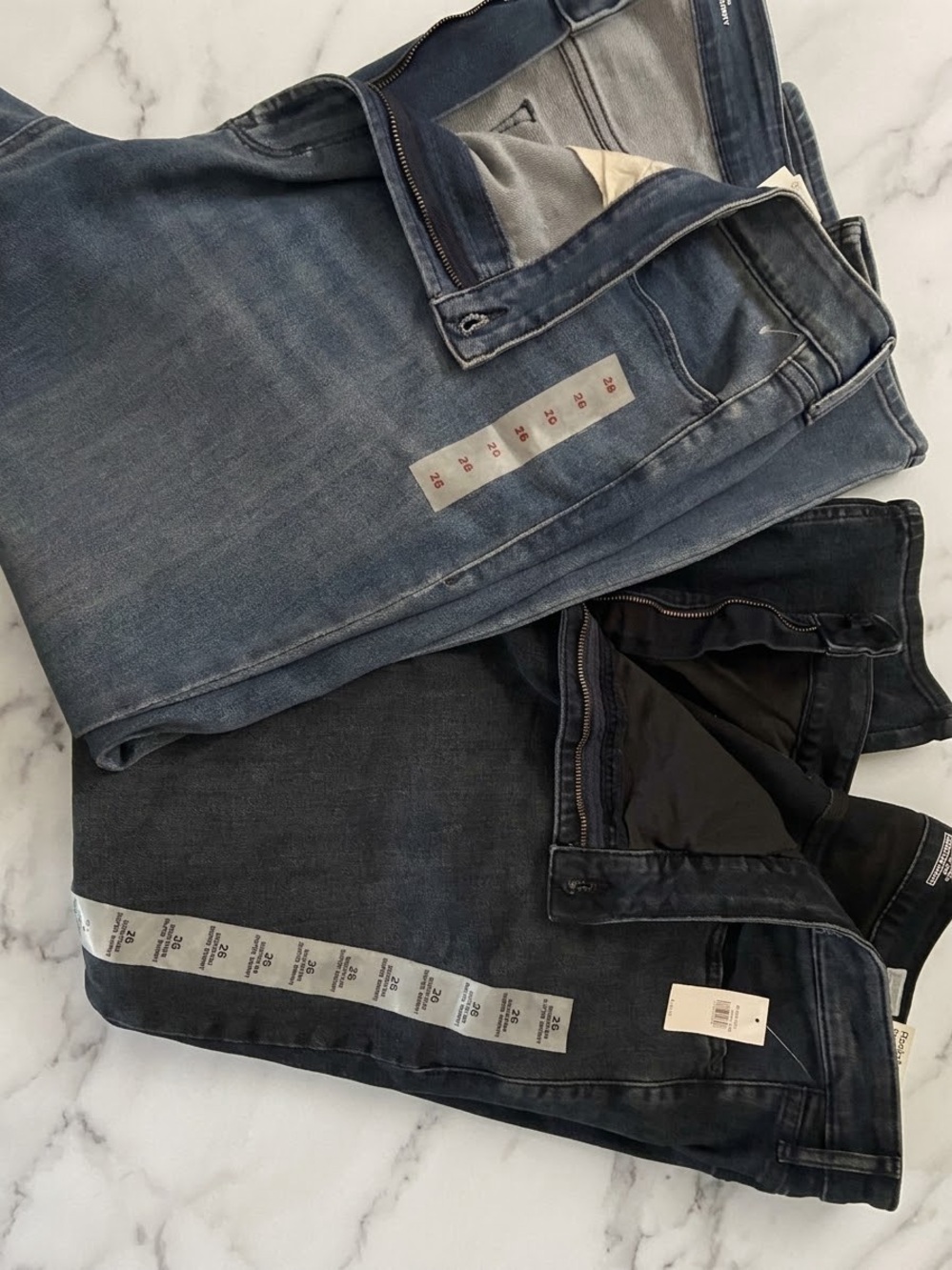 Old Navy Women's High-Rise super skinny Jeans in Light Blue and Dark Blue